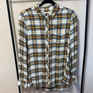 MELLODAY Yellow and Blue Plaid Casual Shirt